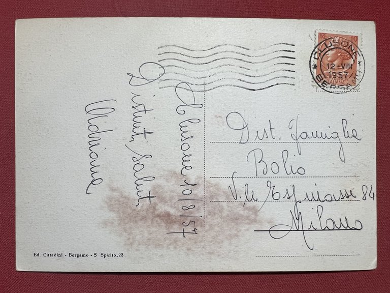 Cartolina - Clusone ( Bergamo ) - Panorama - 1957