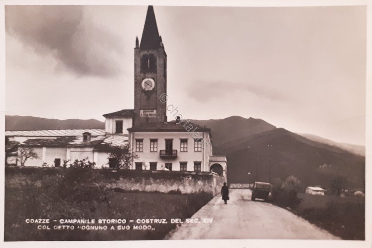 Cartolina - Coazze - Campanile Storico - Costruzione del Secolo …