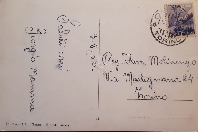 Cartolina - Coazze - Campanile Storico - Costruzione del Secolo …