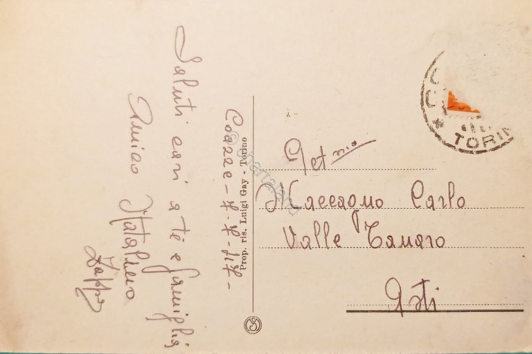 Cartolina - Coazze - Villa Maria Presbitero - 1917