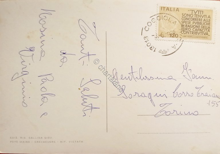 Cartolina - Coggiola - Viera - Chiesetta Votiva - Piane …