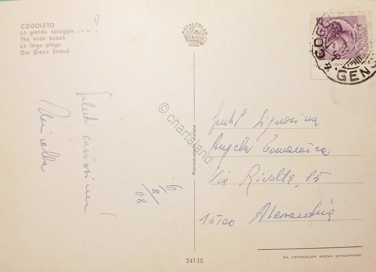 Cartolina - Cogoleto - La Grande Spiaggia - 1968