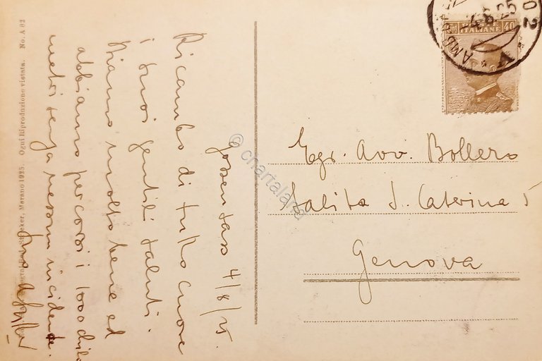 Cartolina - Colle Isarco sull Brennero - 1925