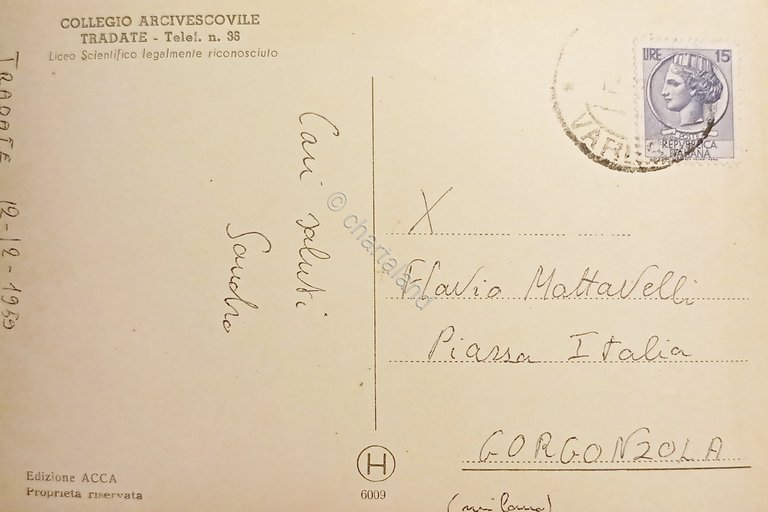 Cartolina - Collegio Arcivescovile - Tradate - Liceo Scientifico - …