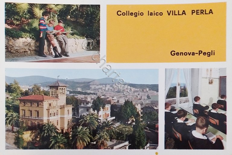 Cartolina - Collegio laico Villa Perla - Genova - Pegli …