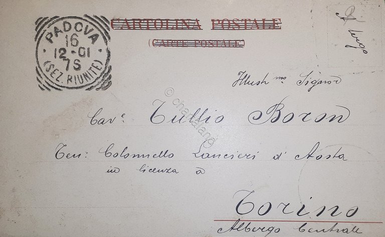 Cartolina - Comandante del Reggimento Saluti di Nizza Cavalleria - …
