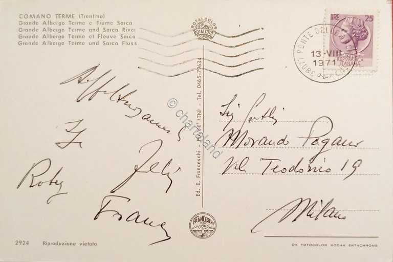 Cartolina - Comano Terme ( Trentino ) - Grande Albergo …