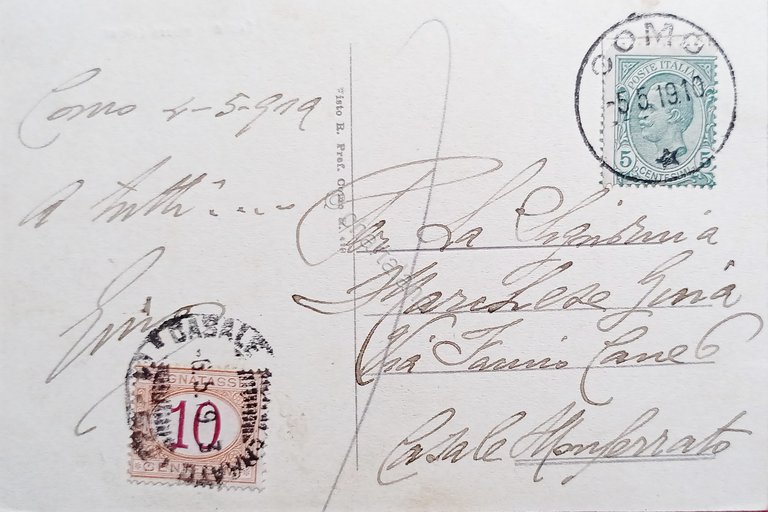 Cartolina - Como - Piazza Cavour - 1919