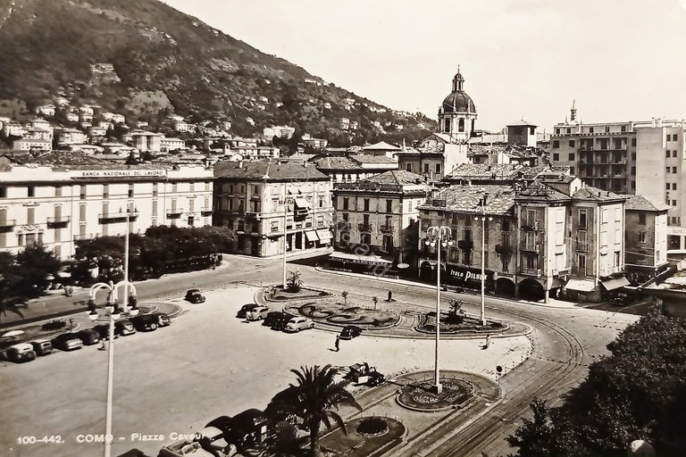 Cartolina - Como - Piazza Cavour - 1956