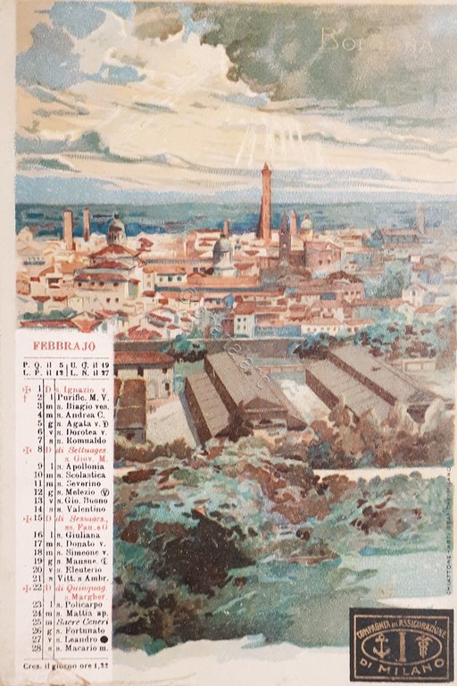 Cartolina - Compagnia di Assicurazione di Milano - Bologna - …