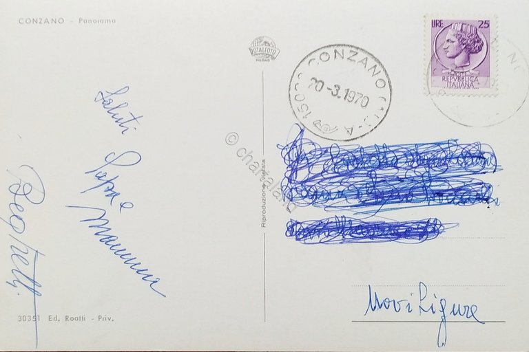 Cartolina - Conzano (Alessandria) - Panorama - 1970