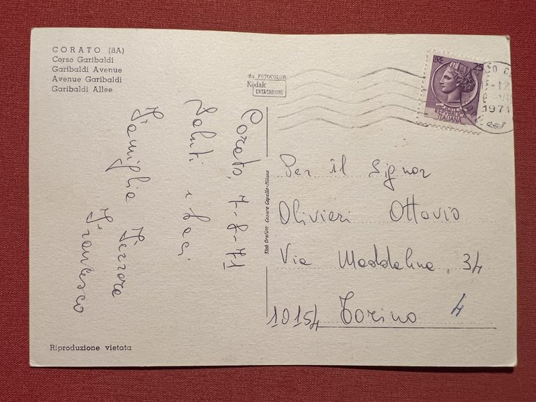 Cartolina - Corato ( Bari ) - Corso Garibaldi - … | Immagine Gallery 2