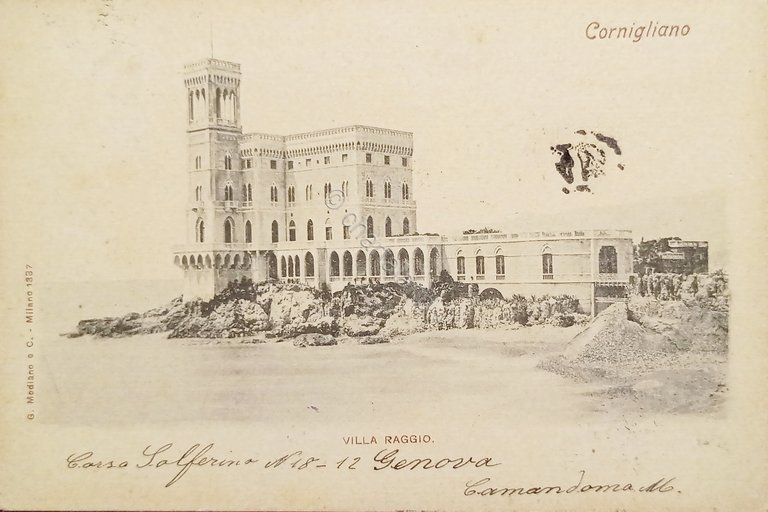 Cartolina - Cornigliano - Villa Raggio - 1901