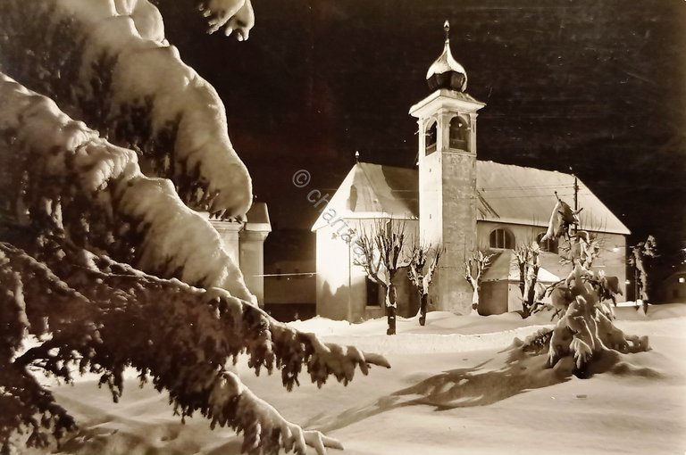 Cartolina - Cortina - Fantasia notturna - Chiesa della B. …