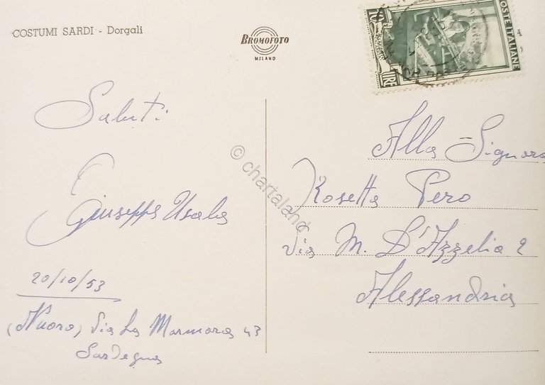 Cartolina - Costumi Sardi - Dorgali - 1953