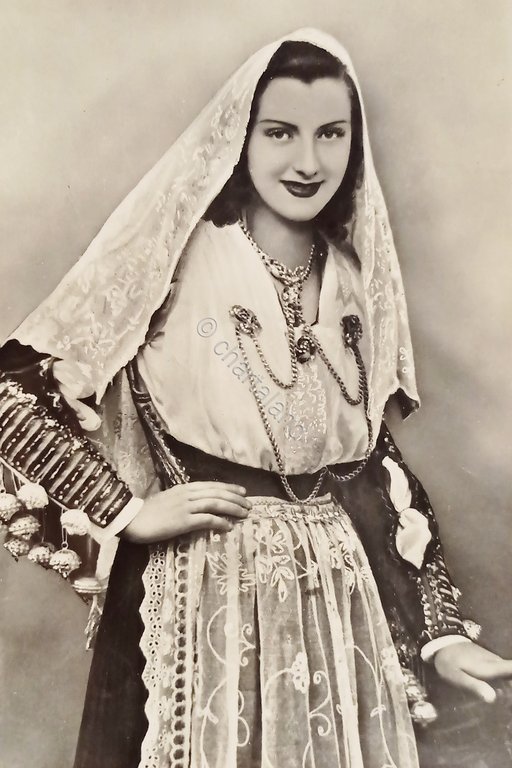 Cartolina - Costumi Sardi - Meana - 1953