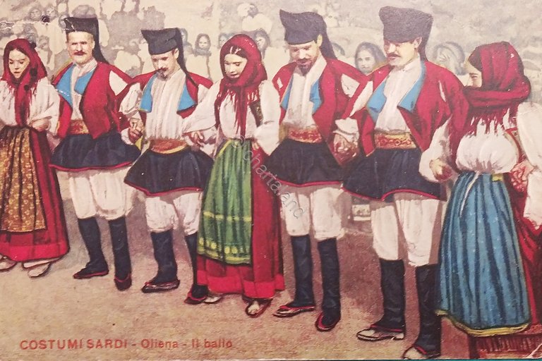 Cartolina - Costumi Sardi - Oliena - Il ballo - …