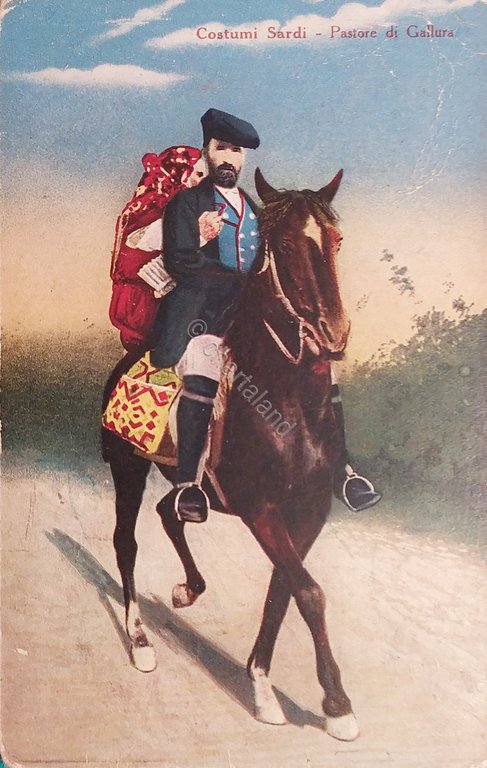 Cartolina - Costumi Sardi - Pastore di Gallura - 1928