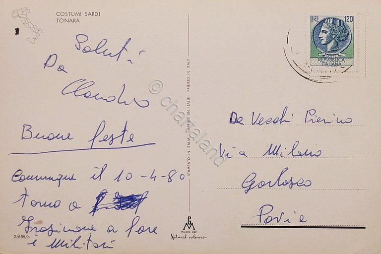 Cartolina - Costumi Sardi - Tonara - 1980