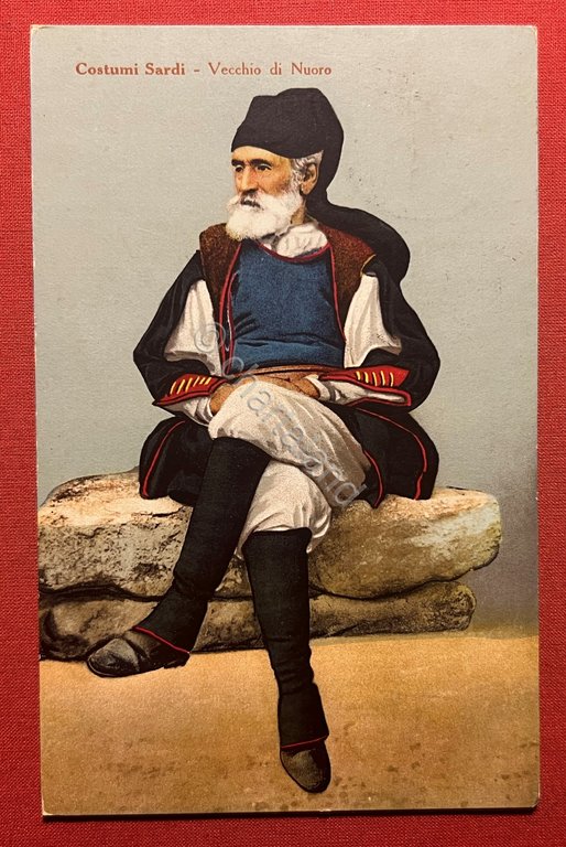 Cartolina - Costumi Sardi - Vecchio di Nuoro - 1923
