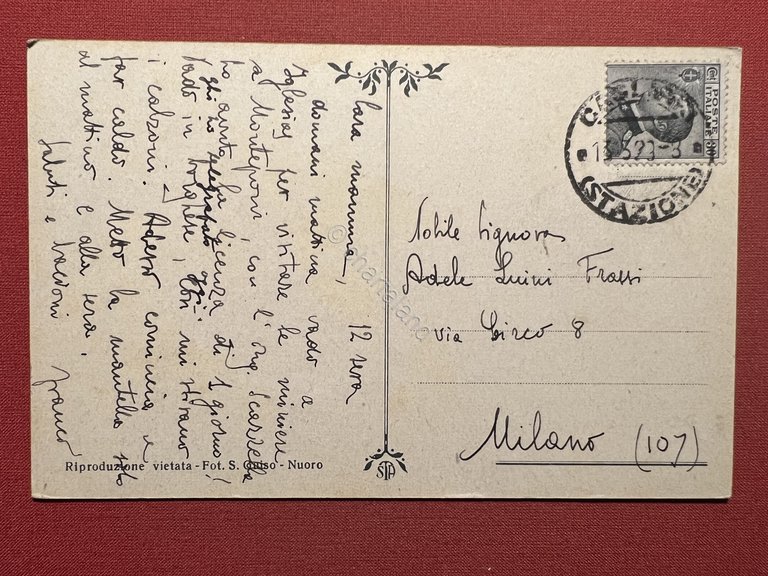 Cartolina - Costumi Sardi - Vecchio di Nuoro - 1923