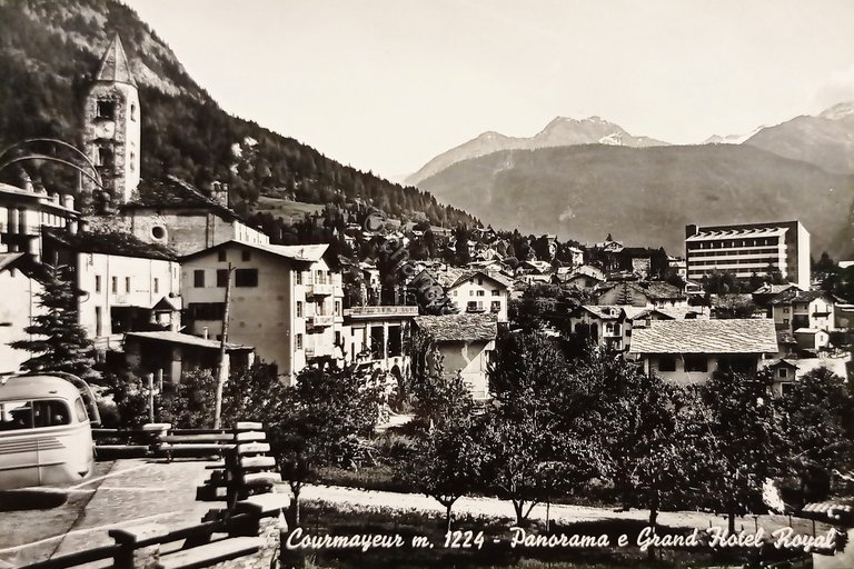 Cartolina - Courmayeur - Panorama e Grand Hotel Royal - …