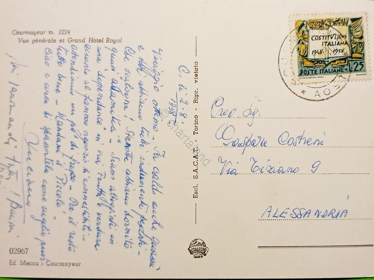 Cartolina - Courmayeur - Panorama e Grand Hotel Royal - …