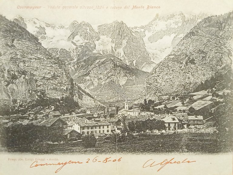 Cartolina - Courmayeur - Veduta Generale altezza e Catena del …