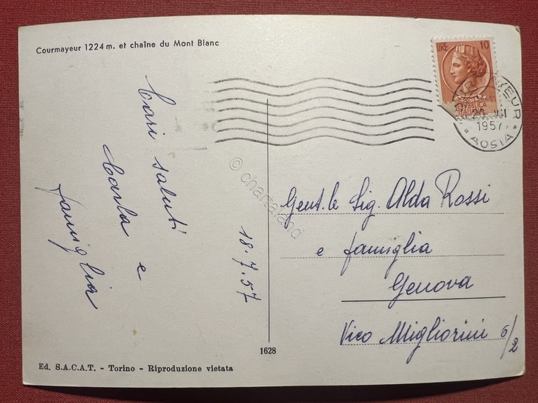Cartolina - Courmayeur ( Valle d'Aosta ) e Catena del …