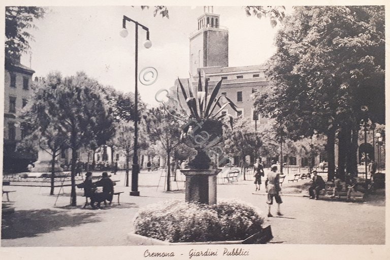 Cartolina - Cremona - Giardini Pubblici - 1948