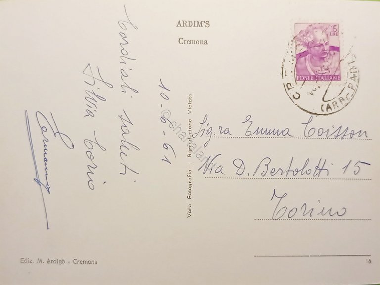Cartolina - Cremona - Panorama - 1961