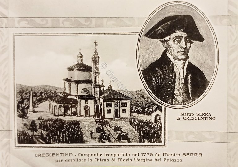 Cartolina - Crescentino - Campanile - Mastro Serra - 1964