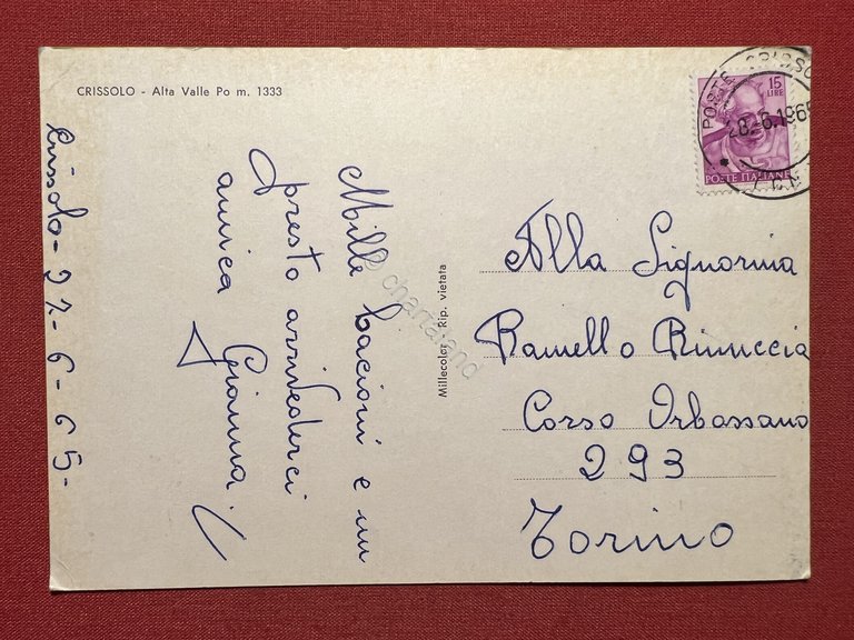 Cartolina - Crissolo ( Cuneo ) - Alta Valle Po …