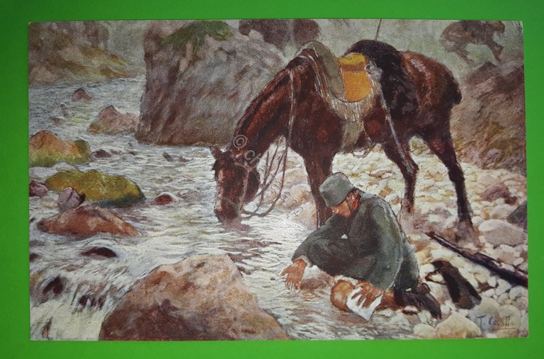 Cartolina - Croce Rossa italiana - illustrata pittore T. Cascella …