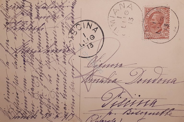 Cartolina - Cumiana - Cappella sui Tre Denti - 1913