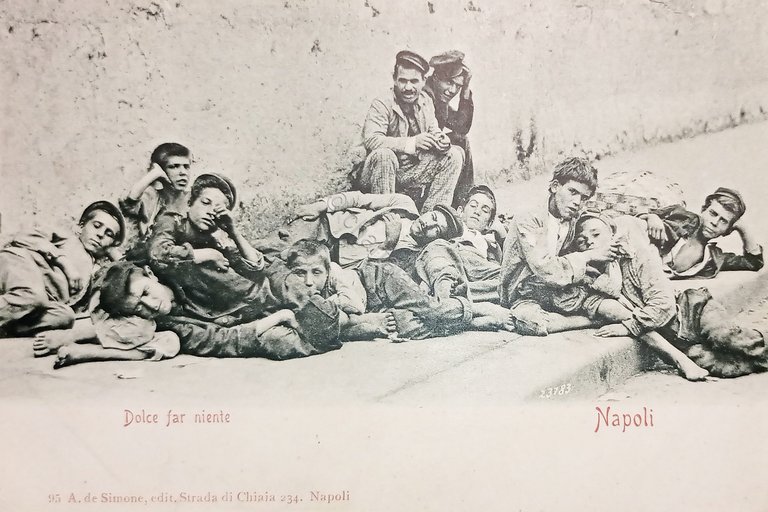 Cartolina - Dolce far niente - Napoli - 1901