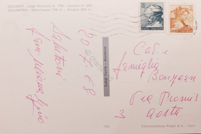 Cartolina - Dolomiti - Lago Misurina - Sorapis - 1968
