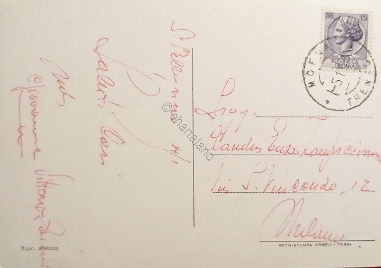 Cartolina - Dolomiti Passo S. Pellegrino - Albergo Costabella Moena …