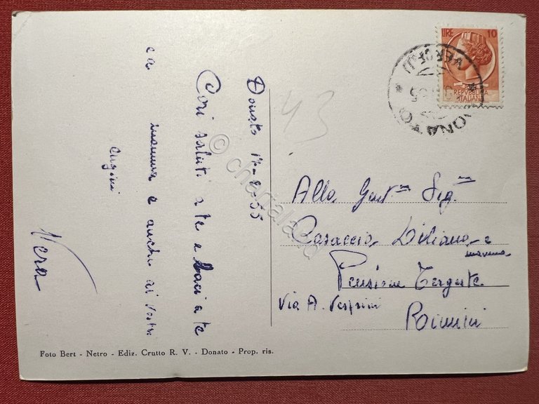 Cartolina - Donato Biellese - Rustico Ingresso - 1955