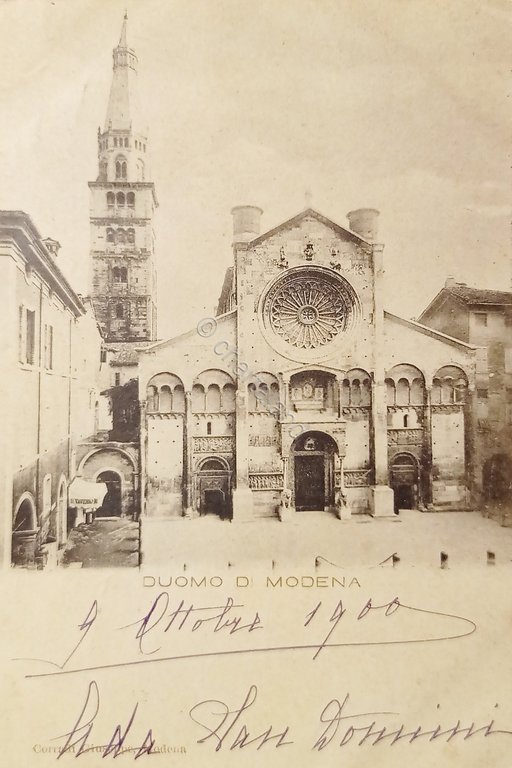 Cartolina - Duomo di Modena - 1900