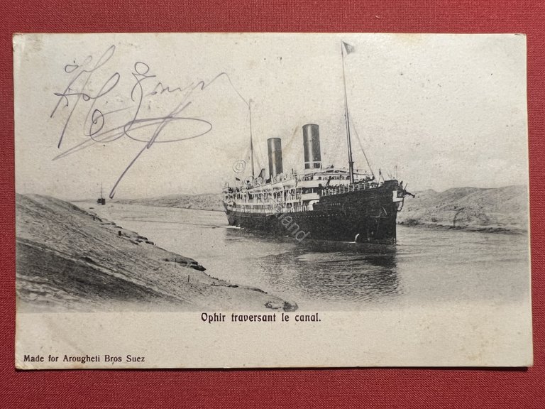 Cartolina - Egitto - Suez - Ophir traversant le Canal …