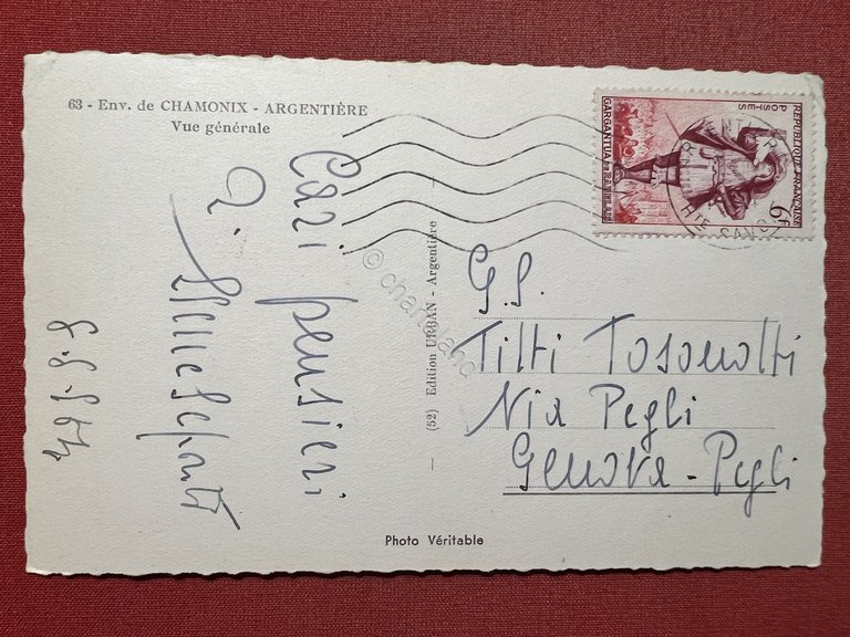 Cartolina - Env. de Chamonix - Argentiére - Vue Générale …
