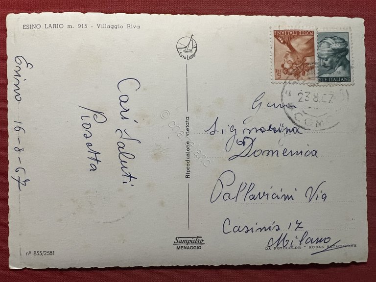 Cartolina - Esino Lario ( Lecco ) - Villaggio Riva …