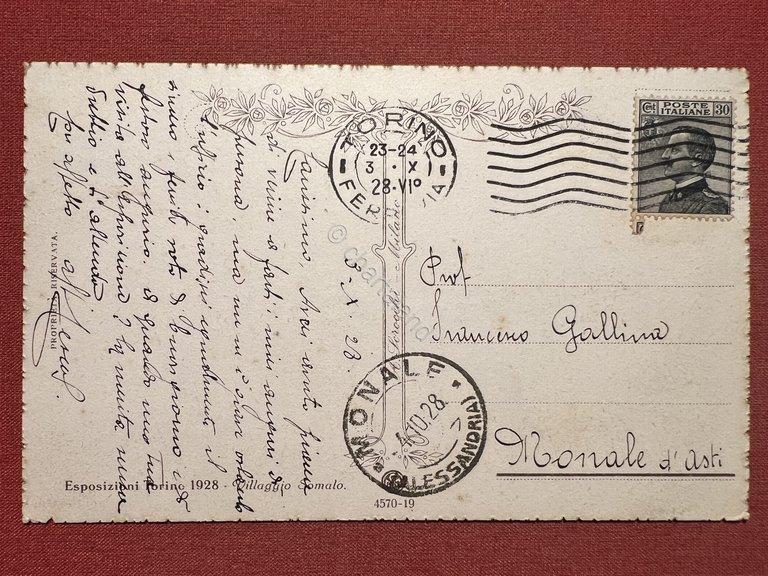 Cartolina - Esposizione Torino 1928 - Villaggio Somalo - 1928