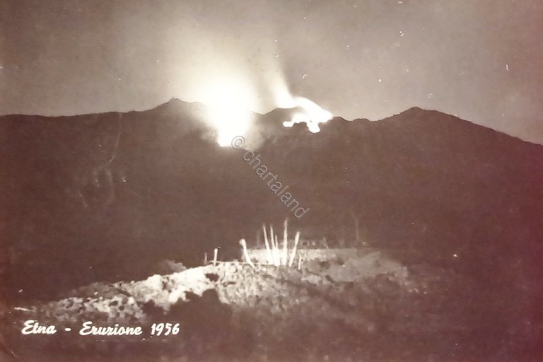 Cartolina - Etna - Eruzione - 1962