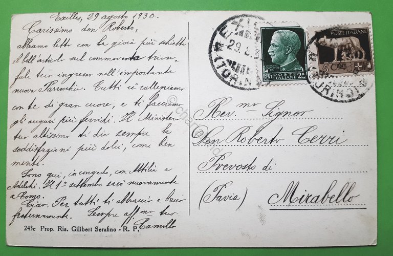 Cartolina - Exilles - Grange della Valle - 1930