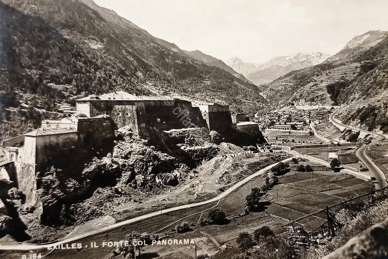 Cartolina - Exilles - Il Forte col Panorama - 1955
