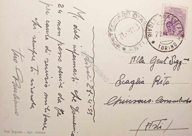 Cartolina - Exilles - Il Forte col Panorama - 1955