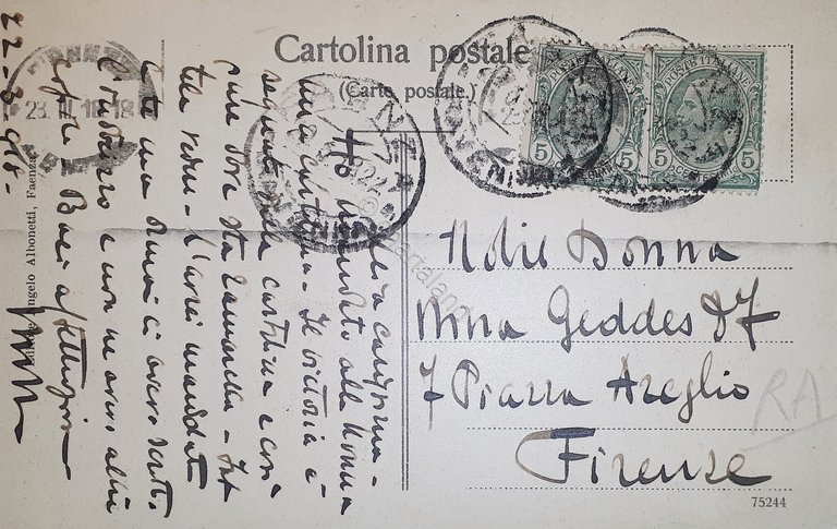 Cartolina - Faenza - Corso Mazzini - 1918