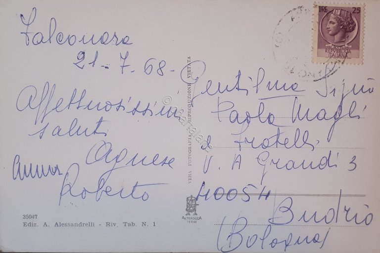 Cartolina - Falconara Alta - Balcone del Golfo - 1968